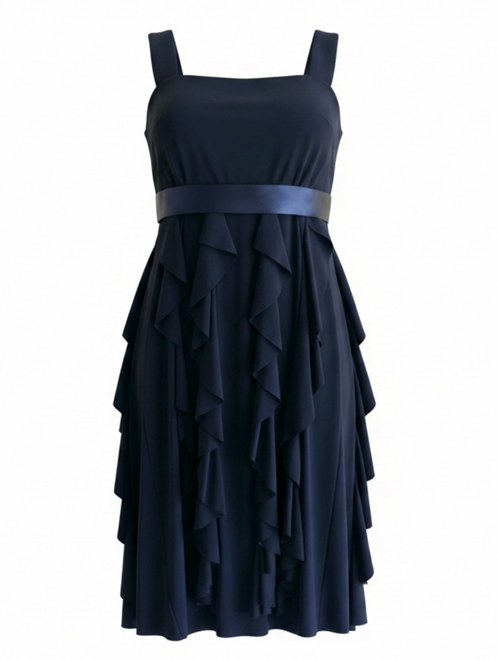 Dress Barn Elegant Navy Maxi Dress with Satin Bow - Picture 3 of 10